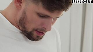 josephine jackson massages cock then rides masseur hard in pov close-up fuck