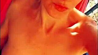 Dirty MILF flashes NUDE then fucks OUTDOOR public