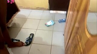 my fat ass ebony milf pussy shakes hard with this big dildo homemade