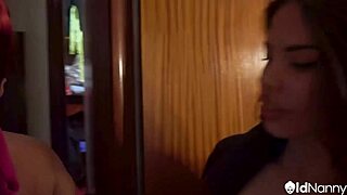 Mature Cougar Strap-on Pounds Young Girl's Shaved Pussy Doggy Style Rough!