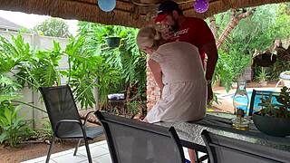 sexy ex-wife bends over outdoors for neighbor's intimate doggystyle encounter