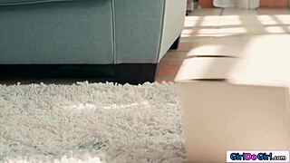 Horny Lesbian Latina Strapons Petite Babe Courier with Toys