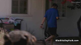 Nubian Princess Guzzles Monster White Cock Poolside Blowjob Frenzy!