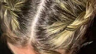 rich blonde sluts out giving deepthroat to black cock