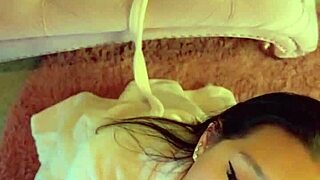 POV after-work sloppy ball licking cock sucking blowjob with mouth cumshot facial