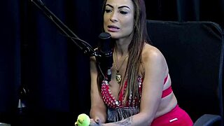 content creator gen loves teasing swing house fun bad recording belinha baracho on sheer red