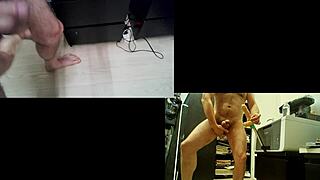 Solo amateur cums hard on legs with anal dildo