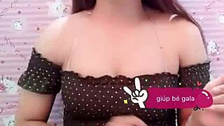 vietnamese skirt lifts revealing her naughty red panties upskirt