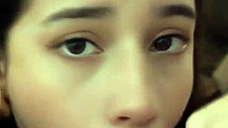 a horny petite 18yo latina brunette with big tits gives sloppy deepthroat ball sucking rimjob in pov interview