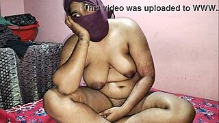 Indian Schoolgirl Stares at Condom with Huge Natural Tits Exposed First Time