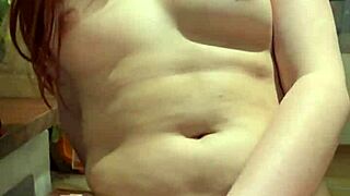 redhead neighbor girl fingers her pink pussy solo.