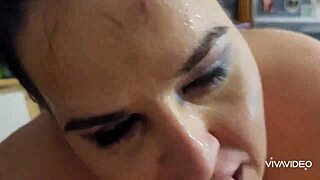 Chubby Kandy Kane hides deepthroat wife skills