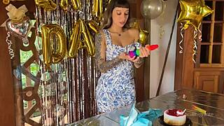 Birthday Cock Surprise Fills Ass with Thick Milk