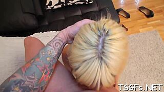 crazy shemale rides one-eyed monster cock rough anal first time!