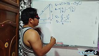 teacher nails cute japanese student on tangents and cotangents in bed!