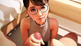 petite japanese hands stroke cock pov handjob tease