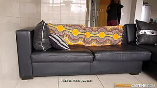 Gorgeous big tits african hottie fuckss agent hard at fake casting i luv his rough deepthroat on my natural ebony boobs