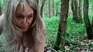 imagine this french maid slave bound in the forest auto-session with dildo teasing her big ass...