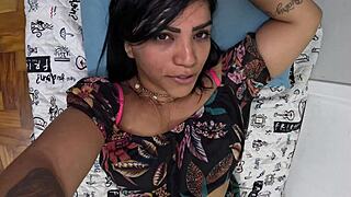 blonde tattoo hottie rams huge dildo deep moaning loud in solo toy masturbation frenzy 🔥💋