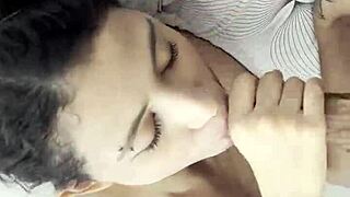 hey neighbor just woke me up shoving his huge cock down my throat till he swallowed my face with cum