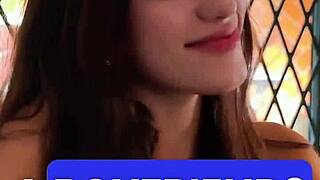 a horny petite 18yo latina brunette with big tits gives sloppy deepthroat ball sucking rimjob in pov interview