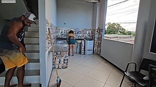 caught my neighbor stealing my panties that huge black cock made me beg for anal creampie right there