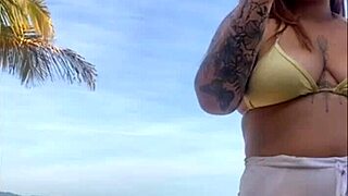 shorts hugging my big pussy flash so tight on beach didn't even notice the outline