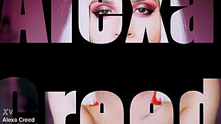 impotent fraier watches tattooed femdom goddess with fake big tits humiliate small cock in closeup joi