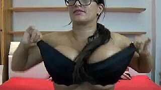 bbw milf with massive tits bounces hard on huge dildo cam show