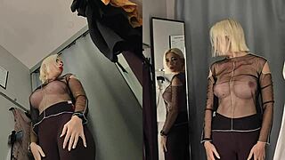 hidden cam spies horny milf's big tits ass and bare pussy in changing room