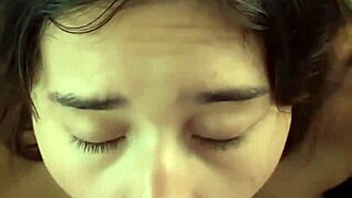 a horny petite 18yo latina brunette with big tits gives sloppy deepthroat ball sucking rimjob in pov interview