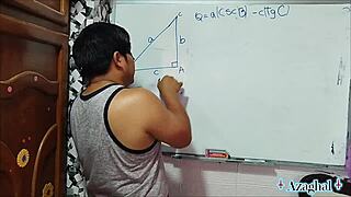 teacher nails cute japanese student on tangents and cotangents in bed!