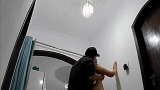 i strip naked tease delivery guy while husband works then fuck