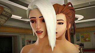 zarya ashe and brigitte shemales pound d va mei asses in overwatch futa orgy