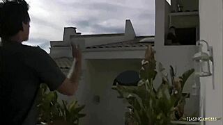 wanna see this naughty couple fuck on balcony hidden style