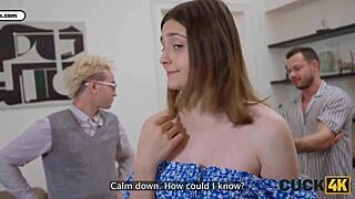 Hey sexy brunette funky town, rough cock pounding while desperate hubby watches 😈🔥