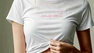 i rock valentines shirt over sexy panties model