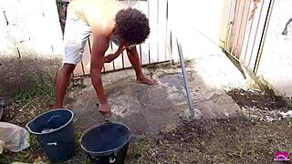 handyman rips my clothes and fucks milf pussy bareback before gaping anal creampie squirt.