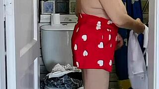 a day with granny maria old toilet peeps evening joi fun