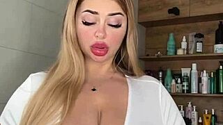 adult milf caresses her huge saggy natural tits waiting to get fucked