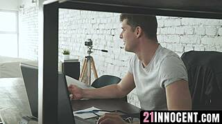 innocent ivana sucks toes in lingerie during bedroom fetish play