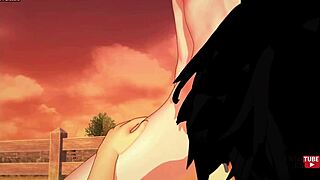 dandadan hentai shows momo giving okarun a blowjob then riding his dick in anime style