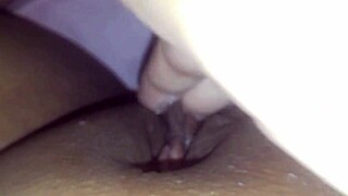 Beautiful Horny Latina Teases Shaved Pussy Close