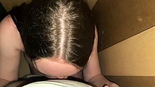 Stepdaughter's Sloppy Mouth Services Stepdad's Huge Cock While Hiding In Closet Terrified