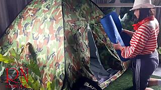 Stranger Savagely Pounds Nudist Lady's Juicy Pussy in Wild Camp Nature