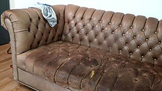 Scarlett Johnson endures brutal anal casting sofa pain