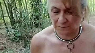 omg check this french maid slave chained outdoors getting spit-roasted...