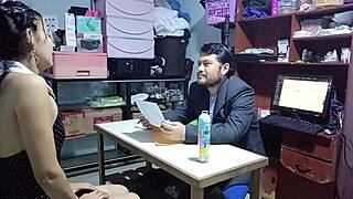 Secretaria Begs Jefe To Fuck Her Deep For That Job With Cum Swallow!