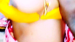 Grandpa and young Indian beauty in saree share intimate cowgirl whispers