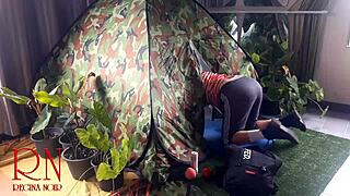 Stranger Savagely Pounds Nudist Lady's Juicy Pussy in Wild Camp Nature